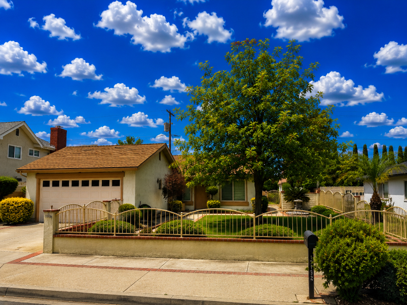 Front exterior of the Marshall Lane home